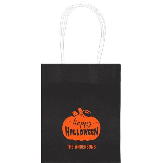 Happy Halloween Pumpkin Mini Twisted Handled Bags